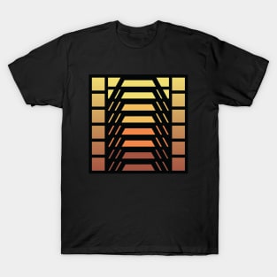 “Dimensional Stairway (No.2)” - V.5 Brown - (Geometric Art) (Dimensions) - Doc Labs T-Shirt